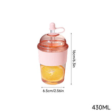 Load image into Gallery viewer, Large Capacity Fashion Boba Milk Tea Jelly Cup with Straw Ins Style Heat Resistant Portable Plastic Drinking Mug