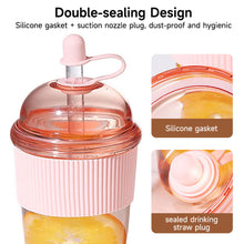 Load image into Gallery viewer, Large Capacity Fashion Boba Milk Tea Jelly Cup with Straw Ins Style Heat Resistant Portable Plastic Drinking Mug