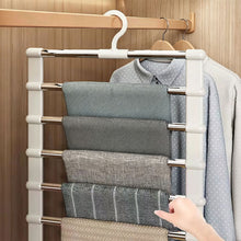 Load image into Gallery viewer, Multi-Layer Ladder Style Pants Hanger Household Space Saving Non Slip Foldable Closet Wardrobe Storage Organizer