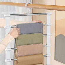 Load image into Gallery viewer, Multi-Layer Ladder Style Pants Hanger Household Space Saving Non Slip Foldable Closet Wardrobe Storage Organizer