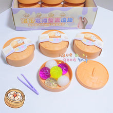 Load image into Gallery viewer, Sparkle Crystal Simulation Steamed Bun Squishy Toy Soft Fidget with Steamer Stress Relief Decompression Gift