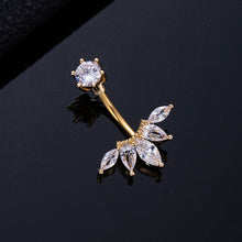 Load image into Gallery viewer, Colorful Zircon Maple Leaf Tassel Navel Rings Premium Copper Material Belly Piercing Unisex Body Accessories