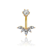 Load image into Gallery viewer, Colorful Zircon Maple Leaf Tassel Navel Rings Premium Copper Material Belly Piercing Unisex Body Accessories