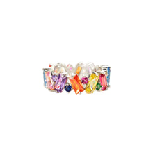 Load image into Gallery viewer, Colorful Inlaid Zircon Niche Design Ring Irregular Geometric Fashion Temperament for Wedding Banquet Daily Accessories