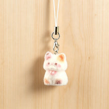Load image into Gallery viewer, Kawaii Resin Flocked 3D Cat Keychain Cute Animal Shape Pendant Phone Lanyard Hanging Charm DIY Accessories