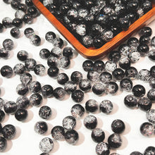 Load image into Gallery viewer, 30Pcs 10mm Sparkling Ice Cracked Glass Beads Burst Pattern Glazed Beads for Bracelet Necklace DIY Jewelry Accessories