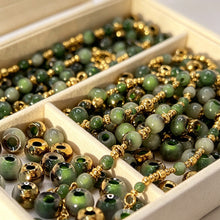 Load image into Gallery viewer, 4mm Half Gold Half Jade Glass Weaving Round Beads DIY Jewelry Handmade Beading Accessories for Bracelets Earrings Necklaces