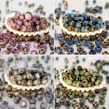 Load image into Gallery viewer, 4mm Half Gold Half Jade Glass Weaving Round Beads DIY Jewelry Handmade Beading Accessories for Bracelets Earrings Necklaces