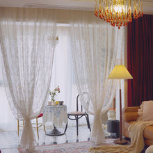 Load image into Gallery viewer, ins Lace Sheer Curtain for Living Room Bedroom Balcony Rod Pocket / Ring Top / Hook Light Luxury White Gauze Window Veil Decorative Drape