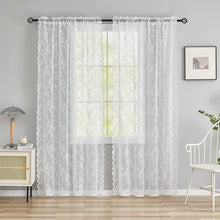 Load image into Gallery viewer, ins Lace Sheer Curtain for Living Room Bedroom Balcony Rod Pocket / Ring Top / Hook Light Luxury White Gauze Window Veil Decorative Drape
