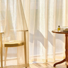 Load image into Gallery viewer, Gilded Sheer Curtain with Metallic Shine Semi-Transparent Grommet Top Window Drapes for Living Room Bedroom Balcony Bay Window Light Luxury Home Decor