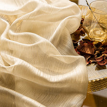 Load image into Gallery viewer, Gilded Sheer Curtain with Metallic Shine Semi-Transparent Grommet Top Window Drapes for Living Room Bedroom Balcony Bay Window Light Luxury Home Decor
