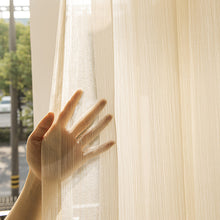 Load image into Gallery viewer, Gilded Sheer Curtain with Metallic Shine Semi-Transparent Grommet Top Window Drapes for Living Room Bedroom Balcony Bay Window Light Luxury Home Decor