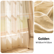 Load image into Gallery viewer, Gilded Sheer Curtain with Metallic Shine Semi-Transparent Grommet Top Window Drapes for Living Room Bedroom Balcony Bay Window Light Luxury Home Decor