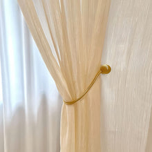 Load image into Gallery viewer, Gilded Sheer Curtain with Metallic Shine Semi-Transparent Grommet Top Window Drapes for Living Room Bedroom Balcony Bay Window Light Luxury Home Decor