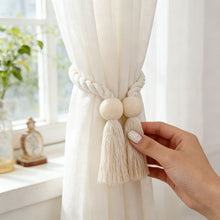 Load image into Gallery viewer, Rustic Wood Magnetic Curtain Tiebacks Strong Magnet Holder for Farmhouse Living Room Bedroom Window Decor Accessories