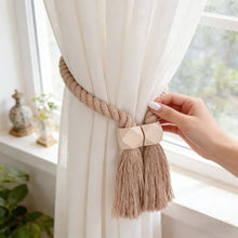 Load image into Gallery viewer, Rustic Wood Magnetic Curtain Tiebacks Strong Magnet Holder for Farmhouse Living Room Bedroom Window Decor Accessories