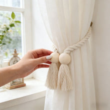 Load image into Gallery viewer, Rustic Wood Magnetic Curtain Tiebacks Strong Magnet Holder for Farmhouse Living Room Bedroom Window Decor Accessories