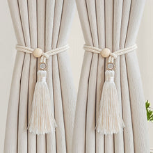 Load image into Gallery viewer, Light Luxury Curtain Tiebacks Hand Woven Tassel Rope Adjustable Holder for Living Room Bedroom Balcony Home Decor Window Accessory