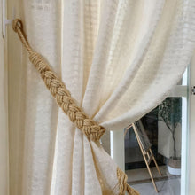 Load image into Gallery viewer, Nordic Style Cotton Linen Curtain Tiebacks Rope Strap for Curtain Storage Adjustable Wrap Tie for Bedroom Living Room Balcony Soft Home Decor Accessory