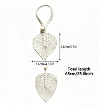 Load image into Gallery viewer, Boho Leaf Shape Curtain Holder Handwoven Cotton Rope Curtain Tieback for Living Room Bedroom Balcony Home Decor Accessory