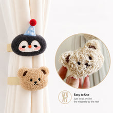 Load image into Gallery viewer, Cute Penguin & Fish Curtain Tieback Soft Fabric Curtain Holder for Bedroom Living Room Sheer Curtains Kawaii Home Decorative Accessory