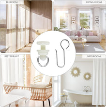 Load image into Gallery viewer, 10/30/50 Sets Bendable Curved Curtain Track Roller Set Silent Steel Rail Glider Kit Metal Hooks for Shower Curtain L-Shape U-Shape Window