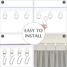 Load image into Gallery viewer, 10/30/50 Sets Bendable Curved Curtain Track Roller Set Silent Steel Rail Glider Kit Metal Hooks for Shower Curtain L-Shape U-Shape Window