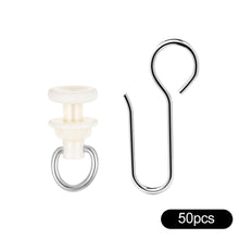 Load image into Gallery viewer, 10/30/50 Sets Bendable Curved Curtain Track Roller Set Silent Steel Rail Glider Kit Metal Hooks for Shower Curtain L-Shape U-Shape Window