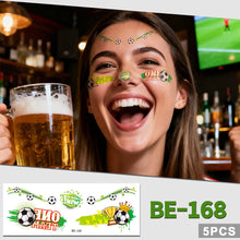 Load image into Gallery viewer, 5sheets Football Temporary Tattoos for Football Face Tattoo Stickers Disposable Soccer Sports Fans Waterproof Face Tattoo Party Favors
