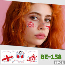 Load image into Gallery viewer, 5sheets Football Temporary Tattoos for Football Face Tattoo Stickers Disposable Soccer Sports Fans Waterproof Face Tattoo Party Favors