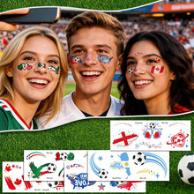 Load image into Gallery viewer, 5sheets Football Temporary Tattoos for Football Face Tattoo Stickers Disposable Soccer Sports Fans Waterproof Face Tattoo Party Favors