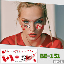 Load image into Gallery viewer, 5sheets Football Temporary Tattoos for Football Face Tattoo Stickers Disposable Soccer Sports Fans Waterproof Face Tattoo Party Favors