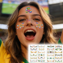 Load image into Gallery viewer, 12sheets Waterproof Football Temporary Tattoos for Football Facial Stickers Disposable Soccer Sports Fans Face Tattoo Party Sticker