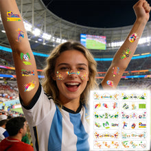Load image into Gallery viewer, 12 Sheets Soccer Face Stickers Children's Football Tattoo Stickers Carnival Football Fan Temporary Face Cheer Up Stickers