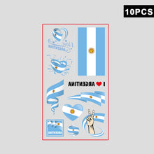 Load image into Gallery viewer, 10 Sheets National Flag Temporary Face Stickers for Football Soccer Sports Games Fan Parties Gatherings Face Tattoo Stickers