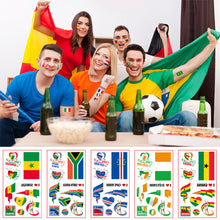 Load image into Gallery viewer, 10 Sheets National Flag Temporary Face Stickers for Football Soccer Sports Games Fan Parties Gatherings Face Tattoo Stickers