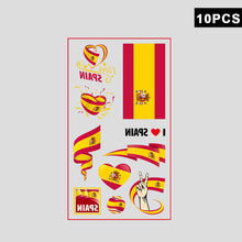 Load image into Gallery viewer, 10 Sheets National Flag Temporary Face Stickers for Football Soccer Sports Games Fan Parties Gatherings Face Tattoo Stickers