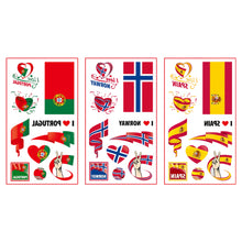 Load image into Gallery viewer, 10 Sheets National Flag Temporary Face Stickers for Football Soccer Sports Games Fan Parties Gatherings Face Tattoo Stickers