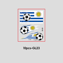 Load image into Gallery viewer, 10 Sheets Temporary Football National Flag Face Stickers Football Soccer Sports Games Fan Parties Gatherings Face Tattoo Stickers