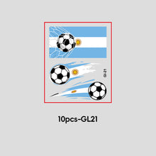 Load image into Gallery viewer, 10 Sheets Temporary Football National Flag Face Stickers Football Soccer Sports Games Fan Parties Gatherings Face Tattoo Stickers