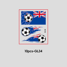 Load image into Gallery viewer, 10 Sheets Temporary Football National Flag Face Stickers Football Soccer Sports Games Fan Parties Gatherings Face Tattoo Stickers