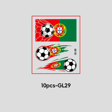 Load image into Gallery viewer, 10 Sheets Temporary Football National Flag Face Stickers Football Soccer Sports Games Fan Parties Gatherings Face Tattoo Stickers
