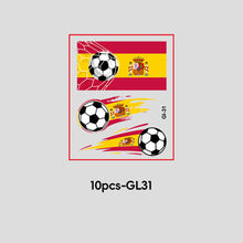 Load image into Gallery viewer, 10 Sheets Temporary Football National Flag Face Stickers Football Soccer Sports Games Fan Parties Gatherings Face Tattoo Stickers