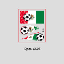 Load image into Gallery viewer, 10 Sheets Temporary Football National Flag Face Stickers Football Soccer Sports Games Fan Parties Gatherings Face Tattoo Stickers