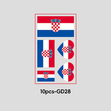 Load image into Gallery viewer, 10 Sheets National Flag Temporary Face Stickers for Football Soccer Sports Games Fans Party Win Goal Face Tattoo Stickers