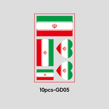 Load image into Gallery viewer, 10 Sheets National Flag Temporary Face Stickers for Football Soccer Sports Games Fans Party Win Goal Face Tattoo Stickers
