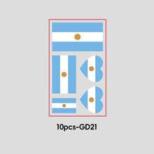 Load image into Gallery viewer, 10 Sheets National Flag Temporary Face Stickers for Football Soccer Sports Games Fans Party Win Goal Face Tattoo Stickers