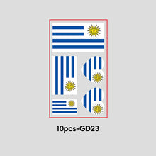 Load image into Gallery viewer, 10 Sheets National Flag Temporary Face Stickers for Football Soccer Sports Games Fans Party Win Goal Face Tattoo Stickers