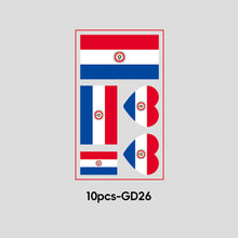Load image into Gallery viewer, 10 Sheets National Flag Temporary Face Stickers for Football Soccer Sports Games Fans Party Win Goal Face Tattoo Stickers